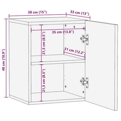 Badezimmer Schrank Wandmontiert Hellbraun 38 x 33,5 x 160 cm