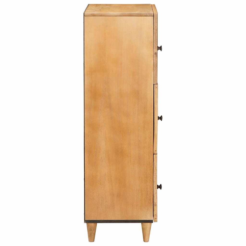 Hochboard mit Tür Hellbraun 40 x 33 x 110 cm massives Mangoholz