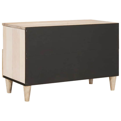 TV-Schränk mit Regal Weiß 70 x 33 x 46 cm massives Mangoholz