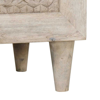 Sideboard mit Speicher Weiß 60 x 33 x 75 cm massives Mangoholz