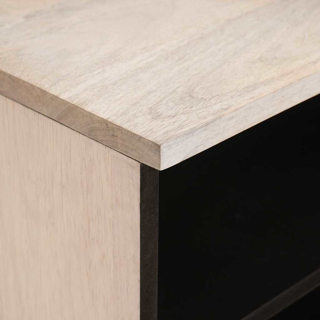 TV-Schränk mit Schubladen mit Regal Weiß massives Mangoholz
