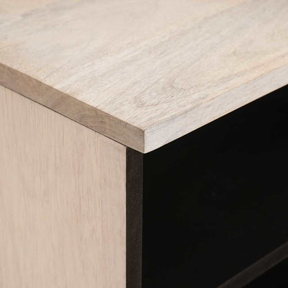 TV-Schränk mit Schubladen mit Regal Weiß massives Mangoholz