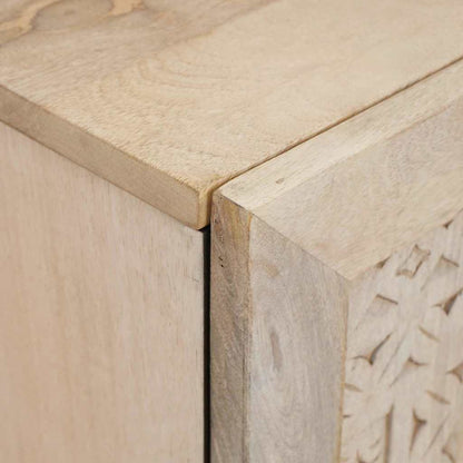 Badezimmer Schrank Weiß 38 x 33,5 x 160 cm Massives Mango Holz