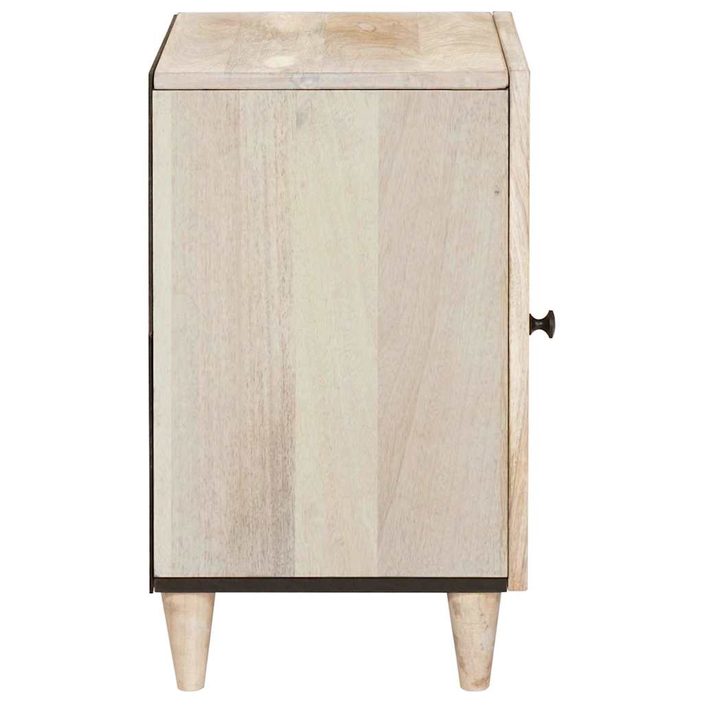Badezimmer Schrank Weiß 38 x 33,5 x 160 cm Massives Mango Holz
