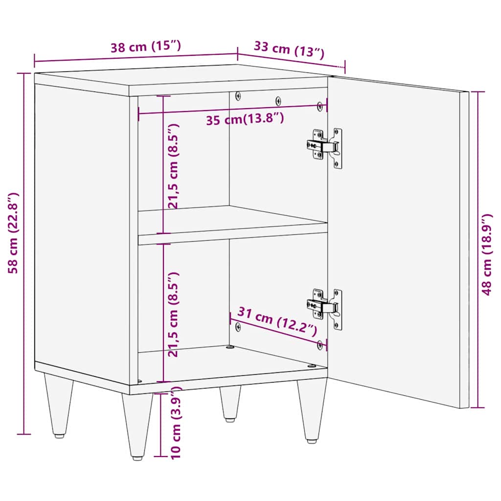 Badezimmer Schrank Weiß 38 x 33,5 x 160 cm Massives Mango Holz