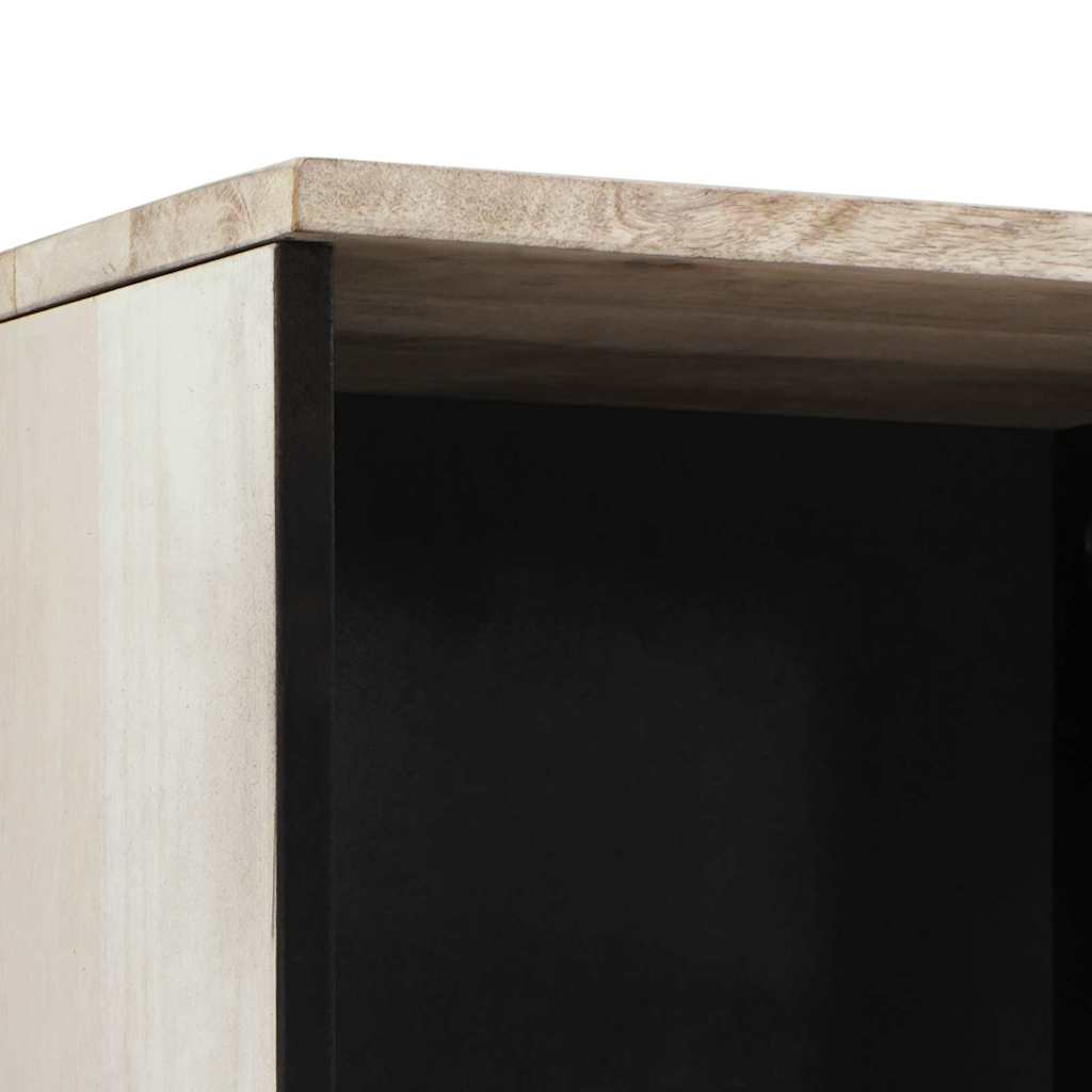 Badezimmer Schrank Weiß 38 x 33,5 x 160 cm Massives Mango Holz