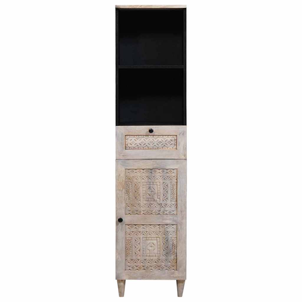 Badezimmer Schrank Weiß 38 x 33,5 x 160 cm Massives Mango Holz