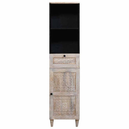 Badezimmer Schrank Weiß 38 x 33,5 x 160 cm Massives Mango Holz