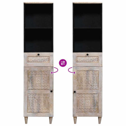 Badezimmer Schrank Weiß 38 x 33,5 x 160 cm Massives Mango Holz