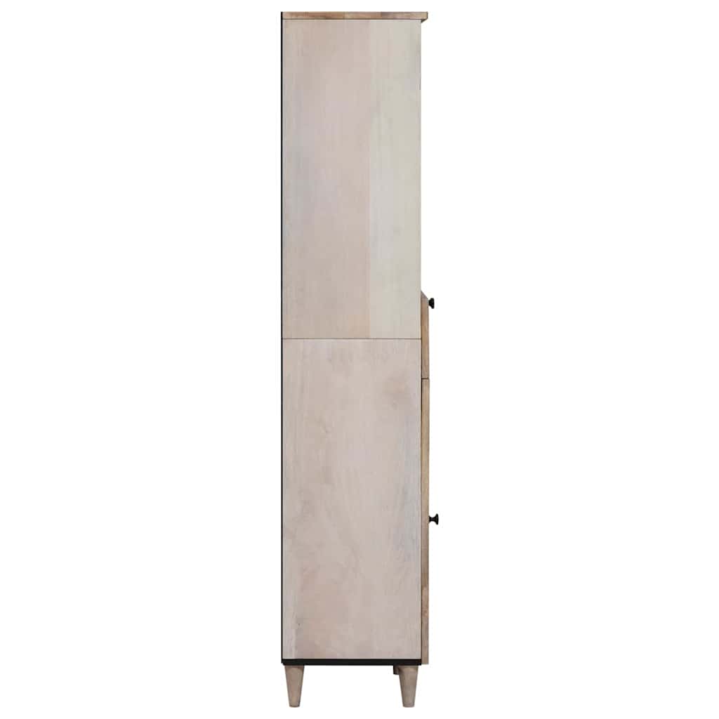 Badezimmer Schrank Weiß 38 x 33,5 x 160 cm Massives Mango Holz