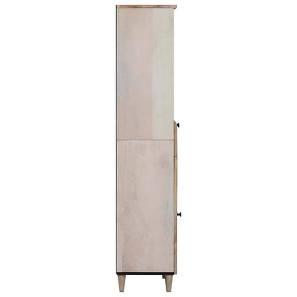 Badezimmer Schrank Weiß 38 x 33,5 x 160 cm Massives Mango Holz