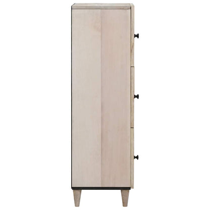 Hochboard mit Regal Weiß 40 x 33 x 110 cm massives Mangoholz