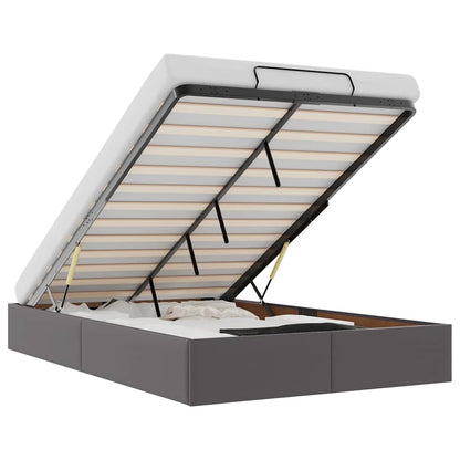 Ottoman-Bett ohne Matratze Grau 120x200 cm Kunstleder
