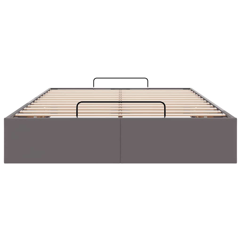 Ottoman-Bett ohne Matratze Grau 120x200 cm Kunstleder