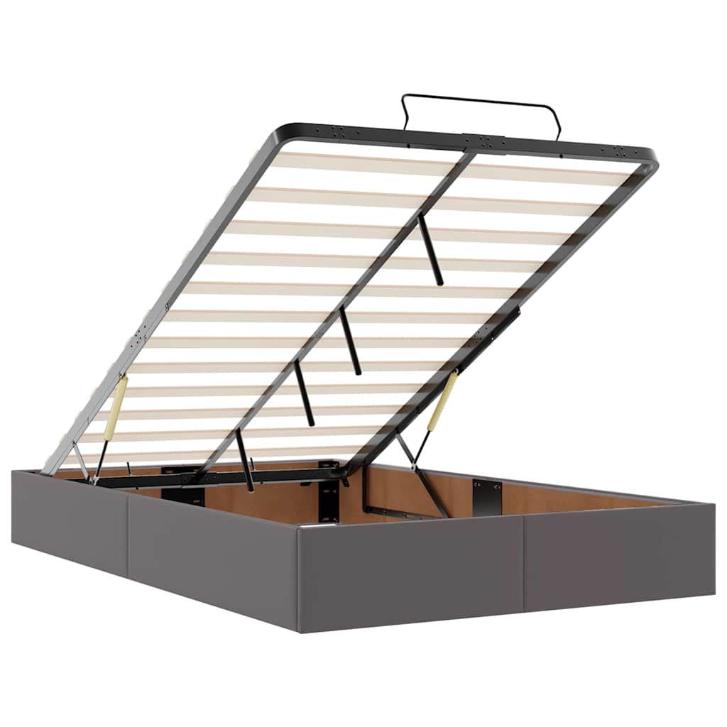 Ottoman-Bett ohne Matratze Grau 120x200 cm Kunstleder