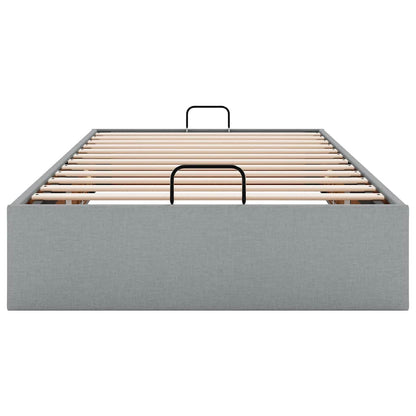 Ottoman-Bett ohne Matratze Hellgrau 90x190 cm Stoff