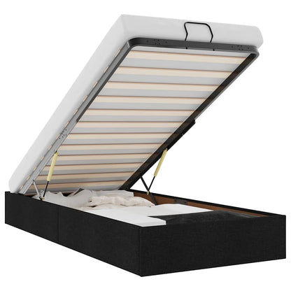 Ottoman-Bett ohne Matratze Schwarz 90x190 cm Stoff