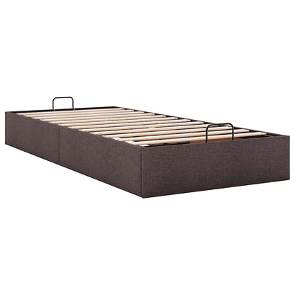Ottoman-Bett ohne Matratze Dunkelbraun 90x200 cm Stoff