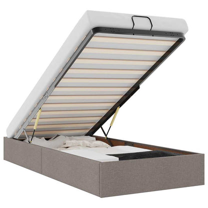 Ottoman-Bett ohne Matratze Taupe 100x200 cm Stoff