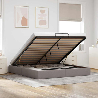 Ottoman-Bett ohne Matratze Taupe 180x200 cm Stoff