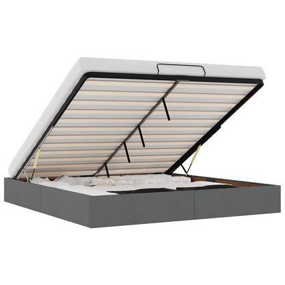 Ottoman-Bett ohne Matratze Dunkelgrau 200x200 cm Stoff