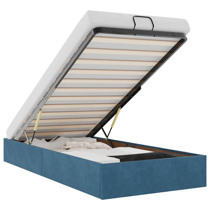 Ottoman-Bett ohne Matratze Dunkelblau 90x190 cm Samt