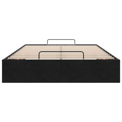 Ottoman-Bett ohne Matratze Schwarz 120x190 cm Samt