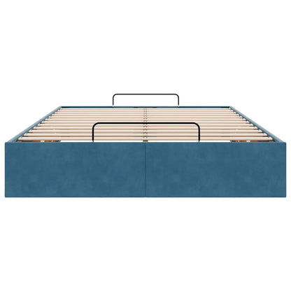 Ottoman-Bett ohne Matratze Dunkelblau 120x190 cm Samt