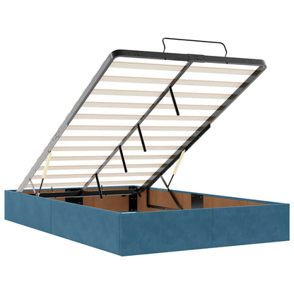 Ottoman-Bett ohne Matratze Dunkelblau 120x190 cm Samt