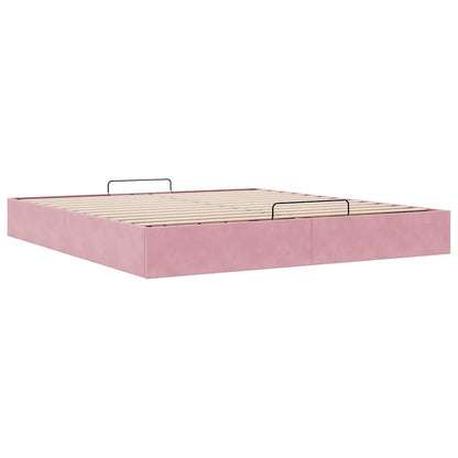 Ottoman-Bett ohne Matratze Rosa 200x200 cm Samt