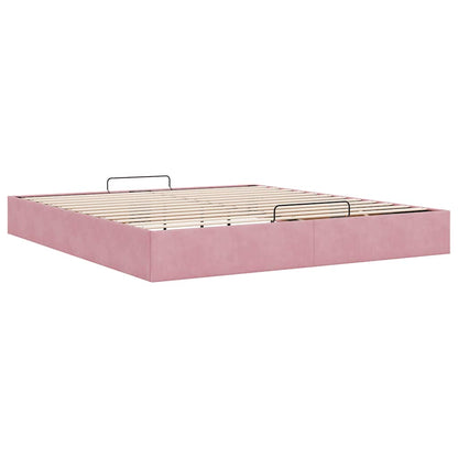 Ottoman-Bett ohne Matratze Rosa 200x200 cm Samt