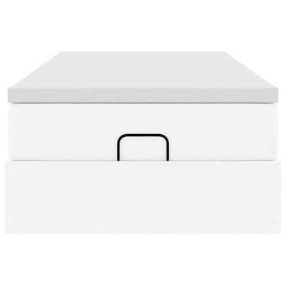 Ottoman-Bett mit Matratze Weiß 90x200 cm Kunstleder