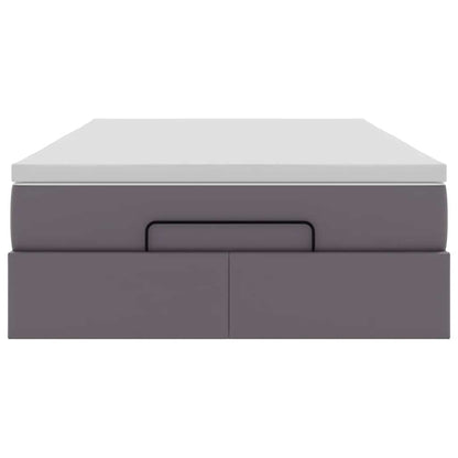 Ottoman-Bett mit Matratze Grau 120x200 cm Kunstleder