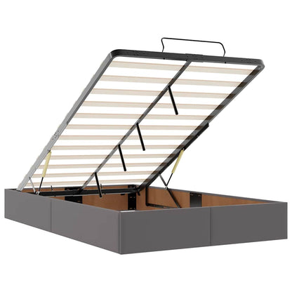 Ottoman-Bett mit Matratze Grau 120x200 cm Kunstleder