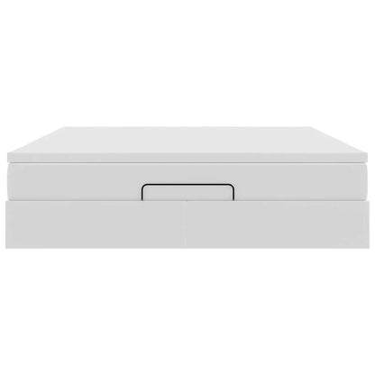 Ottoman-Bett mit Matratze Weiß 160x200 cm Kunstleder