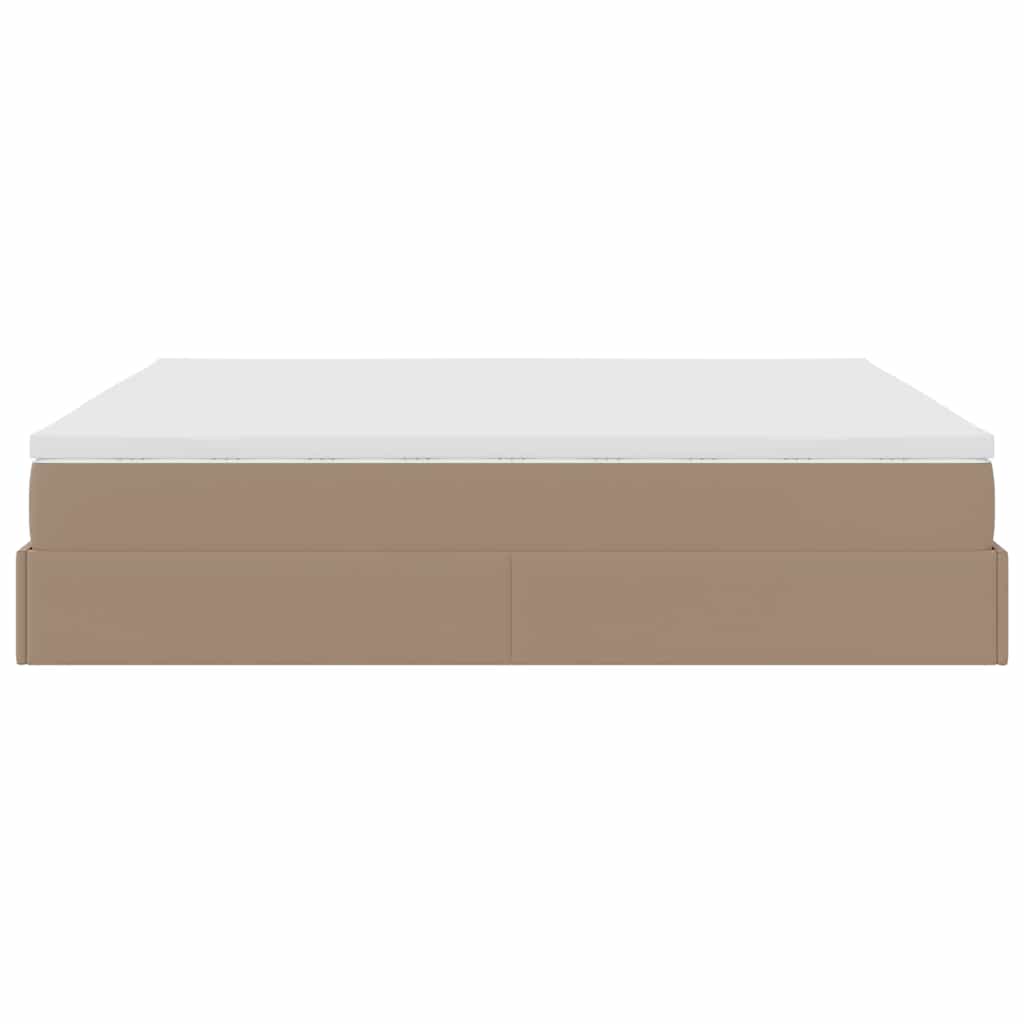 Ottoman-Bett mit Matratze Cappuccino-Braun 160x200cm Kunstleder