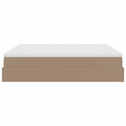 Ottoman-Bett mit Matratze Cappuccino-Braun 160x200cm Kunstleder