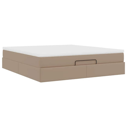 Ottoman-Bett mit Matratze Cappuccino-Braun 160x200cm Kunstleder