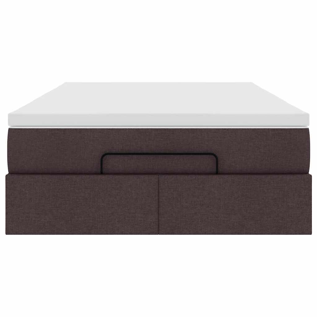 Ottoman-Bett mit Matratze Dunkelbraun 120x190 cm Stoff