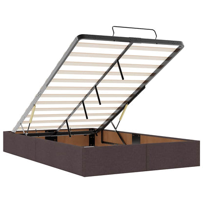 Ottoman-Bett mit Matratze Dunkelbraun 120x190 cm Stoff