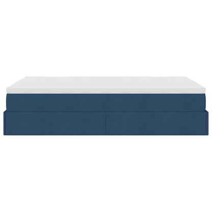 Ottoman-Bett mit Matratze Blau 120x200 cm Stoff