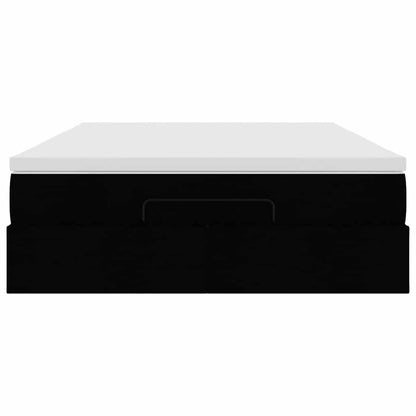 Ottoman-Bett mit Matratze Schwarz 140x190 cm Stoff