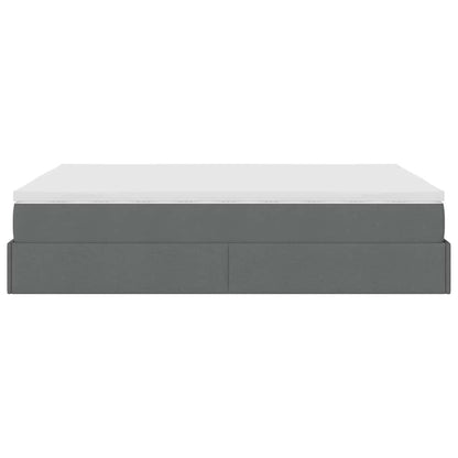 Ottoman-Bett mit Matratze Dunkelgrau 140x200 cm Stoff