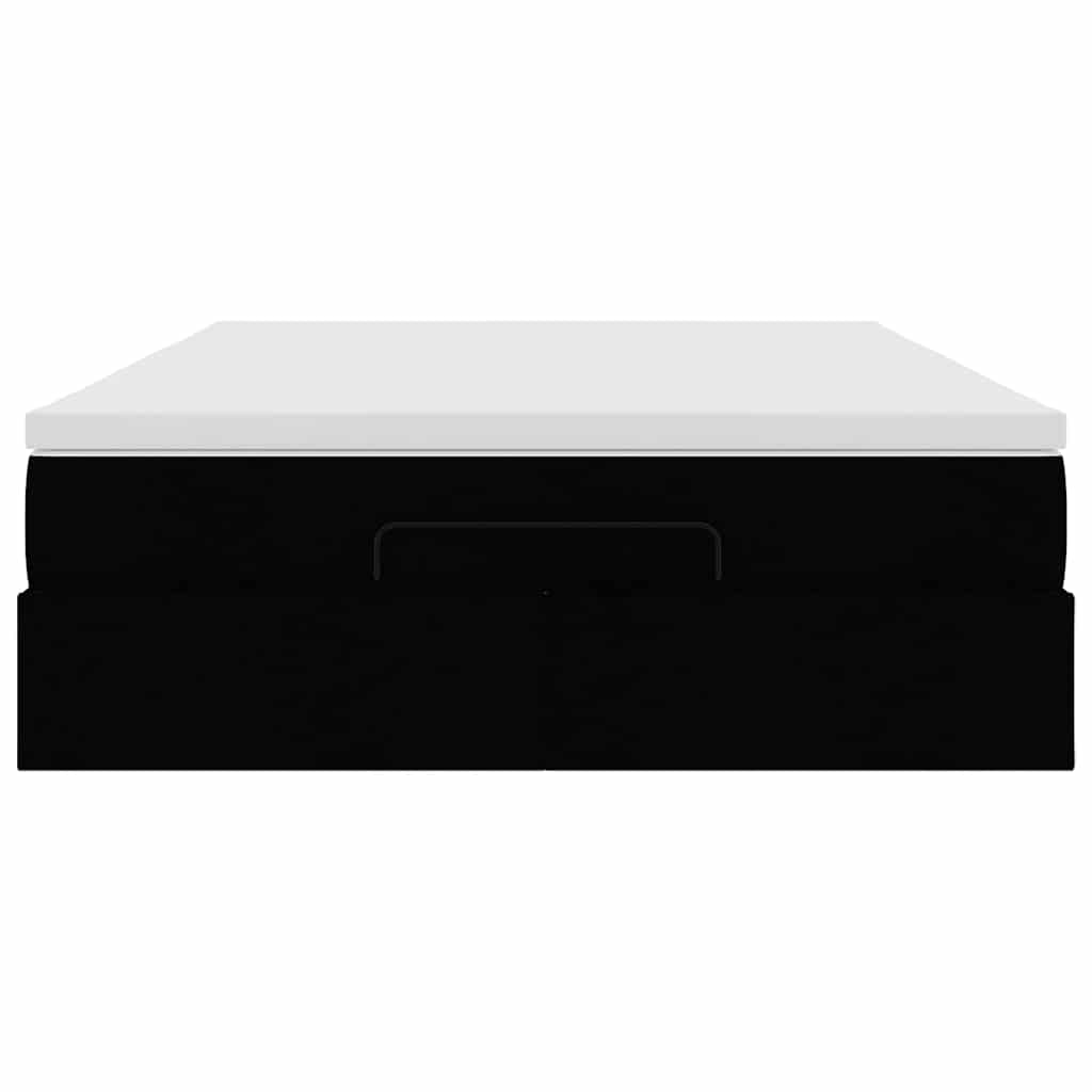 Ottoman-Bett mit Matratze Schwarz 140x200 cm Stoff