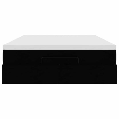 Ottoman-Bett mit Matratze Schwarz 140x200 cm Stoff