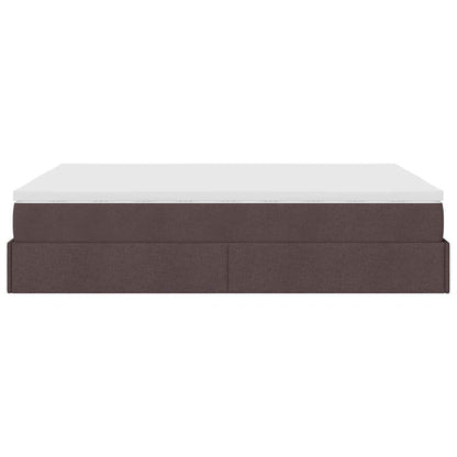 Ottoman-Bett mit Matratze Dunkelbraun 140x200 cm Stoff