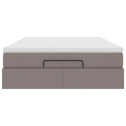 Ottoman-Bett mit Matratze Taupe 140x200 cm Stoff