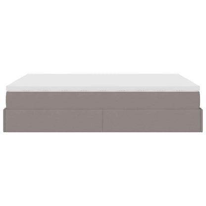 Ottoman-Bett mit Matratze Taupe 140x200 cm Stoff