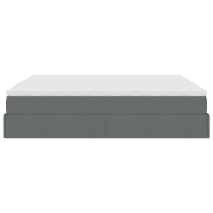 Ottoman-Bett mit Matratze Dunkelgrau 160x200 cm Stoff