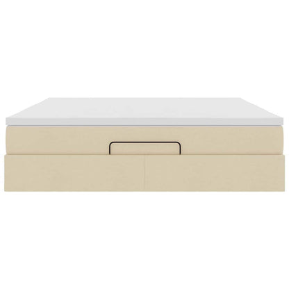 Ottoman-Bett mit Matratze Creme 160x200 cm Stoff